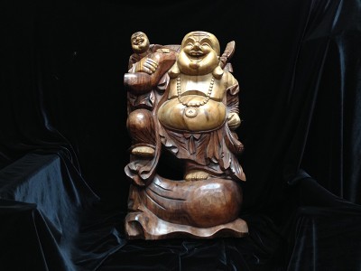 Hand Carved Solid Wood Buddha