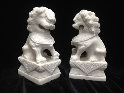 Handcarved Marble Foo Dogs