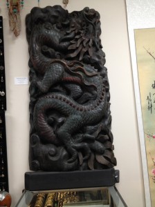 Hand-carved Wood Dragon Sculpture