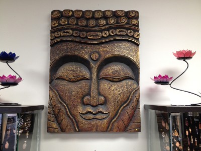 Hand-crafted Wooden Buddha Wall Plaque