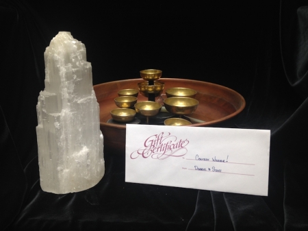 name-that-store-contest-prizes-selenite-gift-certificate-brass-copper-meditaton-bell-fountain